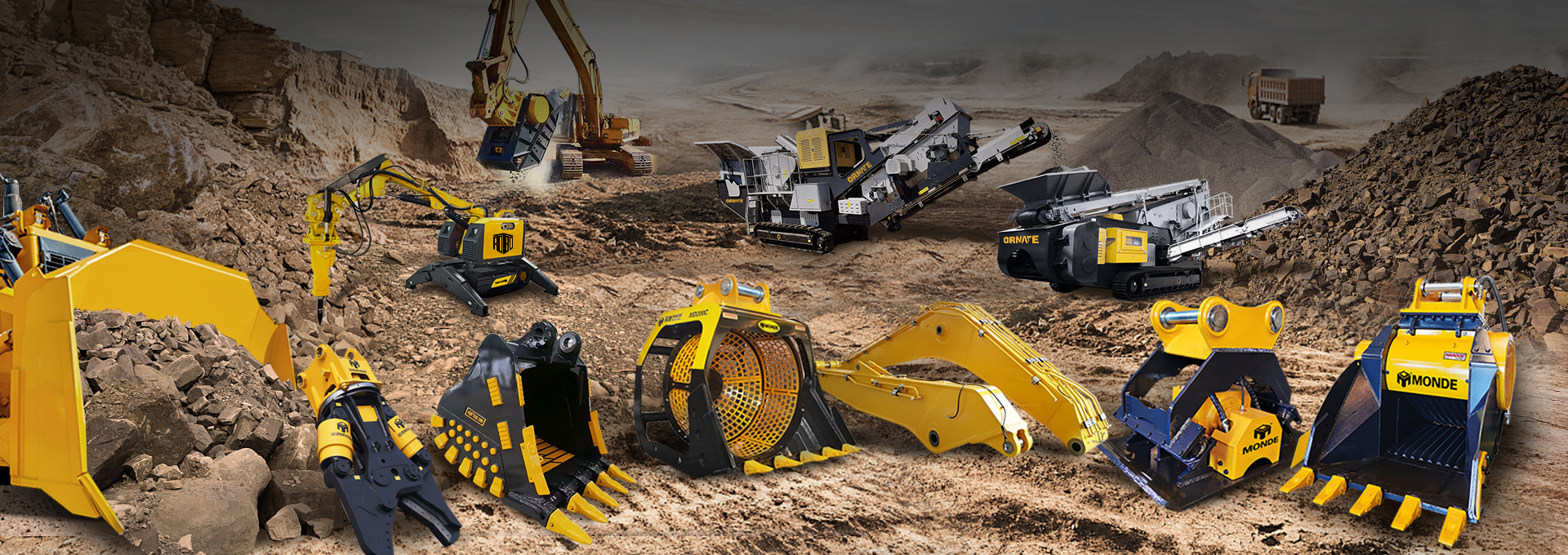 excavator attachment, crusher, demolition robot